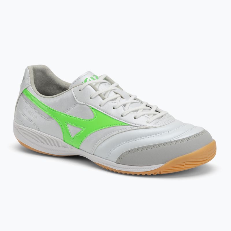 Pánske kopačky Mizuno Morelia Sala Pro IN white/neon green/galaxy silver