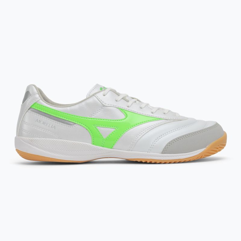 Pánske kopačky Mizuno Morelia Sala Pro IN white/neon green/galaxy silver 2