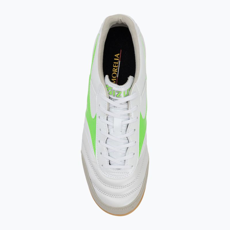 Pánske kopačky Mizuno Morelia Sala Elite IN white/neon green/galaxy silver 5
