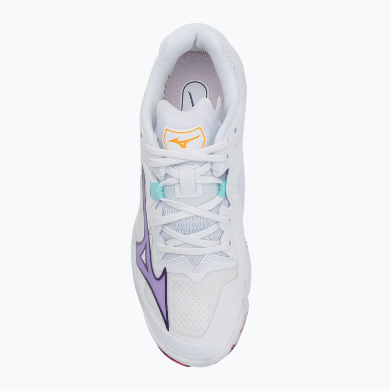 Dámske volejbalové topánky Mizuno Wave Lightning Z8 biele/fialové indigo/camelliaros 5
