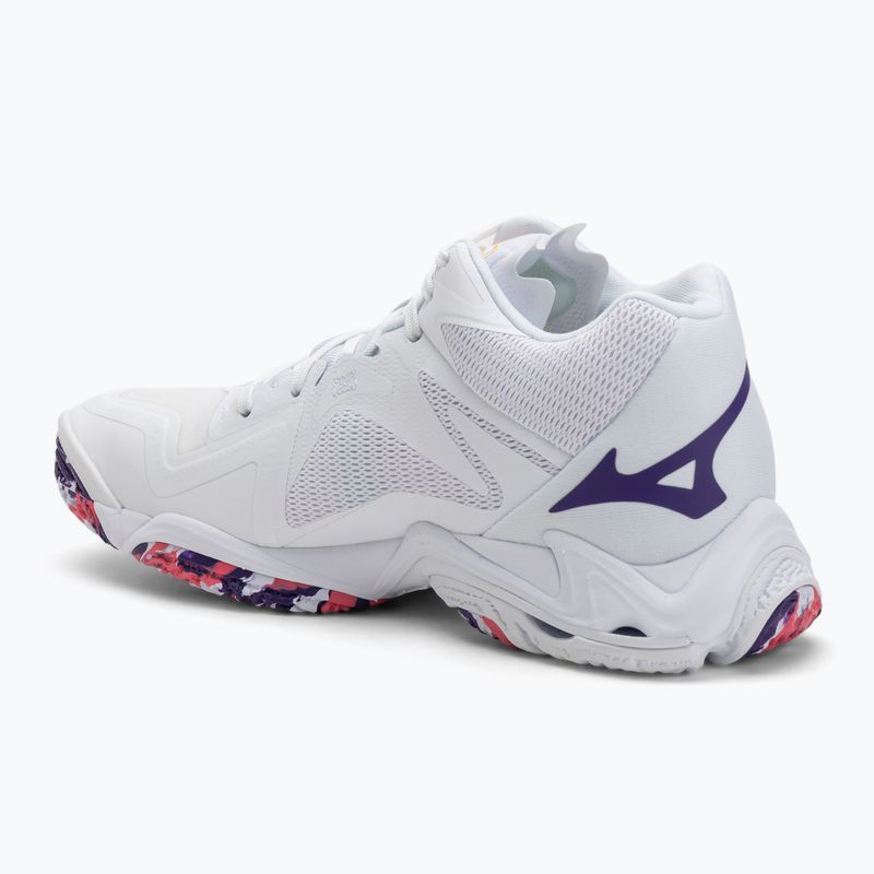 Dámske volejbalové topánky Mizuno Wave Lightning Z8 Mid biele/fialové indigo/camelliaros 3