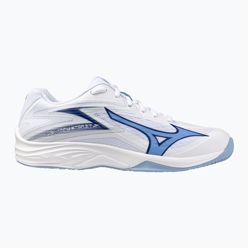 Detská volejbalová obuv Mizuno Lightning Star Z7 white/bellwether blue/bel air blue