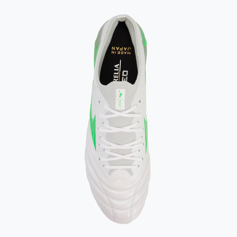 Futbalové kopačky Mizuno Morelia Neo IV β Japan Fg white/neon green/cool gray 3c 5