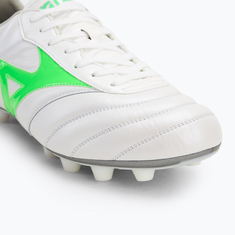 Pánske kopačky Mizuno Morelia II Elite Md white/neon green/galaxy silver 7
