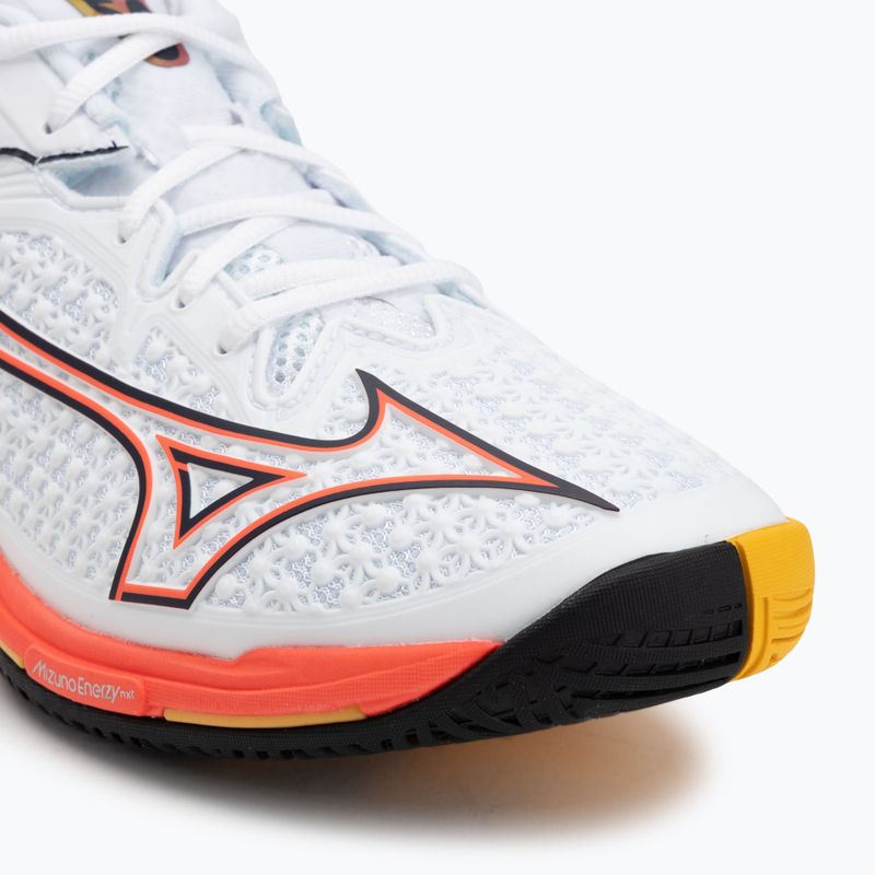 Pánske tenisové topánky Mizuno Wave Exceed Tour 6 AC White/Fiery Coral 2/Citrus 7