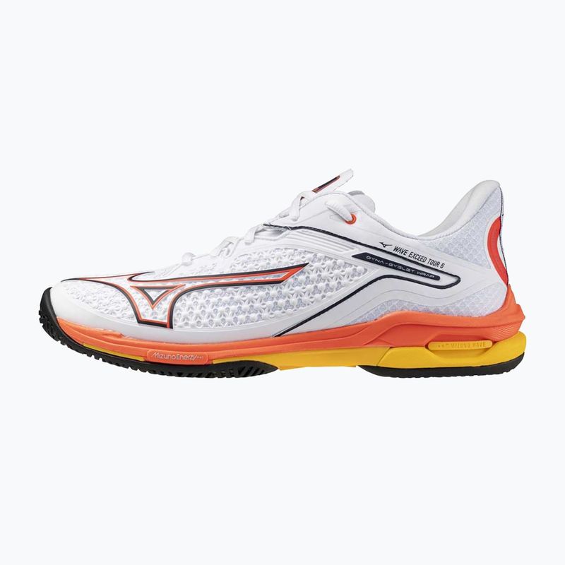 Pánske tenisové topánky Mizuno Wave Exceed Tour 6 AC White/Fiery Coral 2/Citrus 8