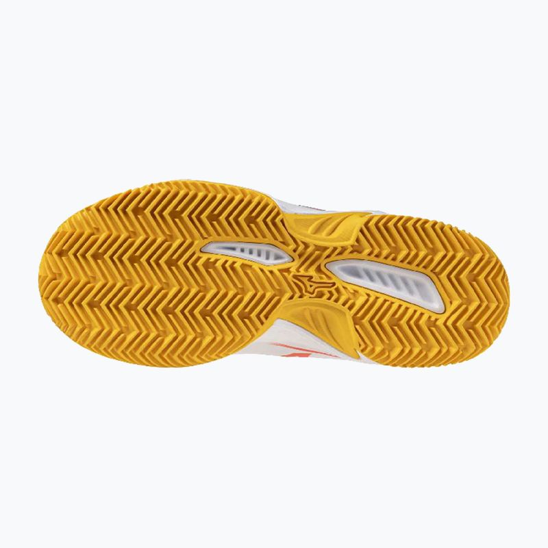 Detské tenisové topánky Mizuno Break Shot 5 Jr CC white/calypso coral/citrus 9