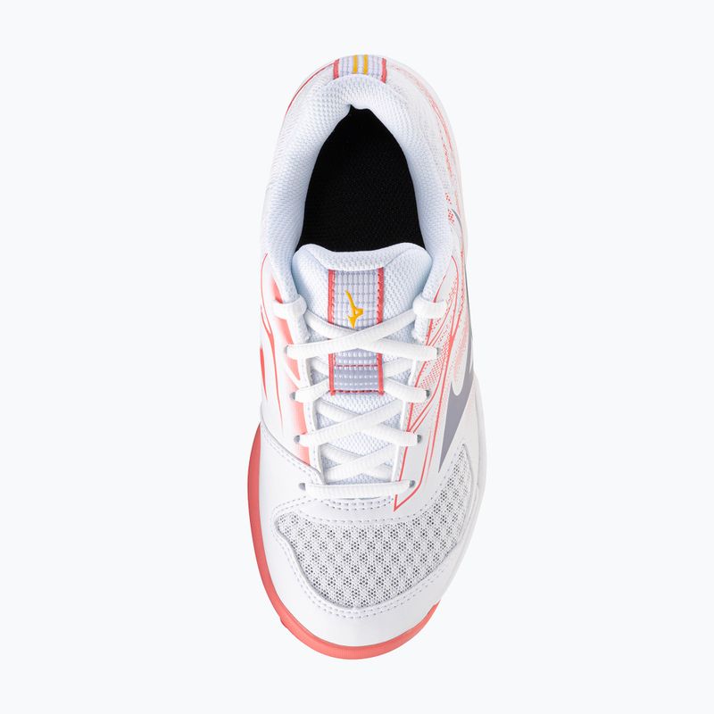 Detské tenisové topánky Mizuno Break Shot 5 Jr CC white/blue granite/calypso coral 11