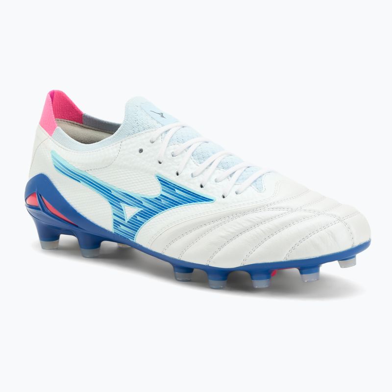 Pánske kopačky Mizuno Morelia Neo IV Β Elite MD white/tanager turquoise/pink tetra