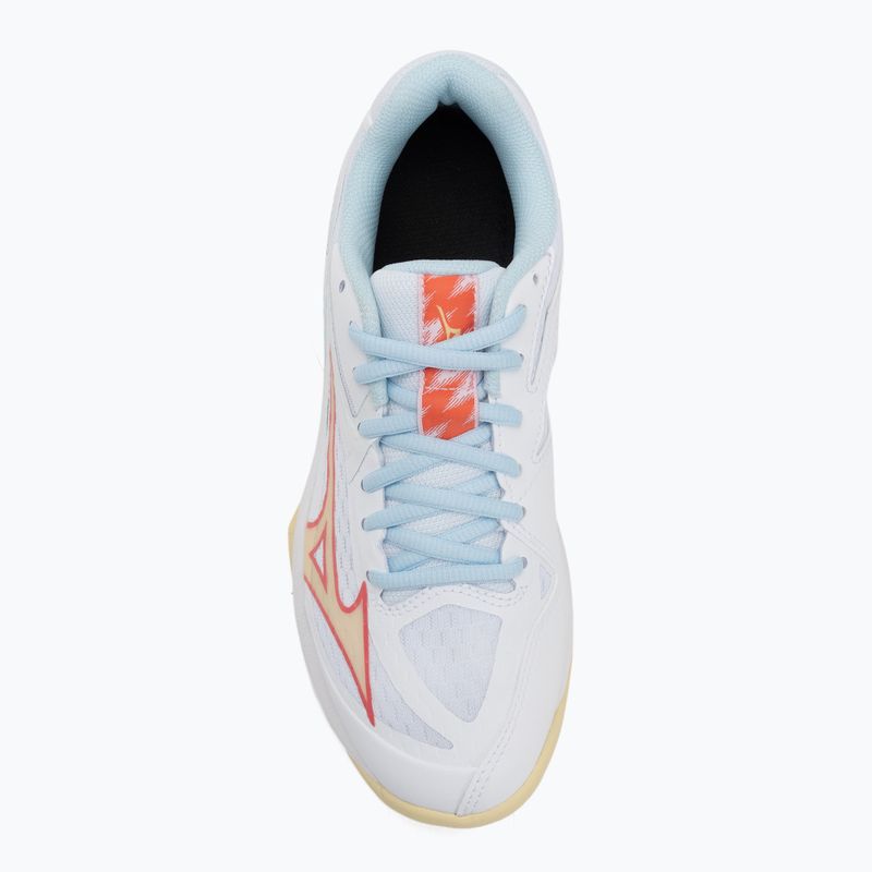 Dámske volejbalové topánky Mizuno Thunder Blade Z white/calypso coral/pale banana 5