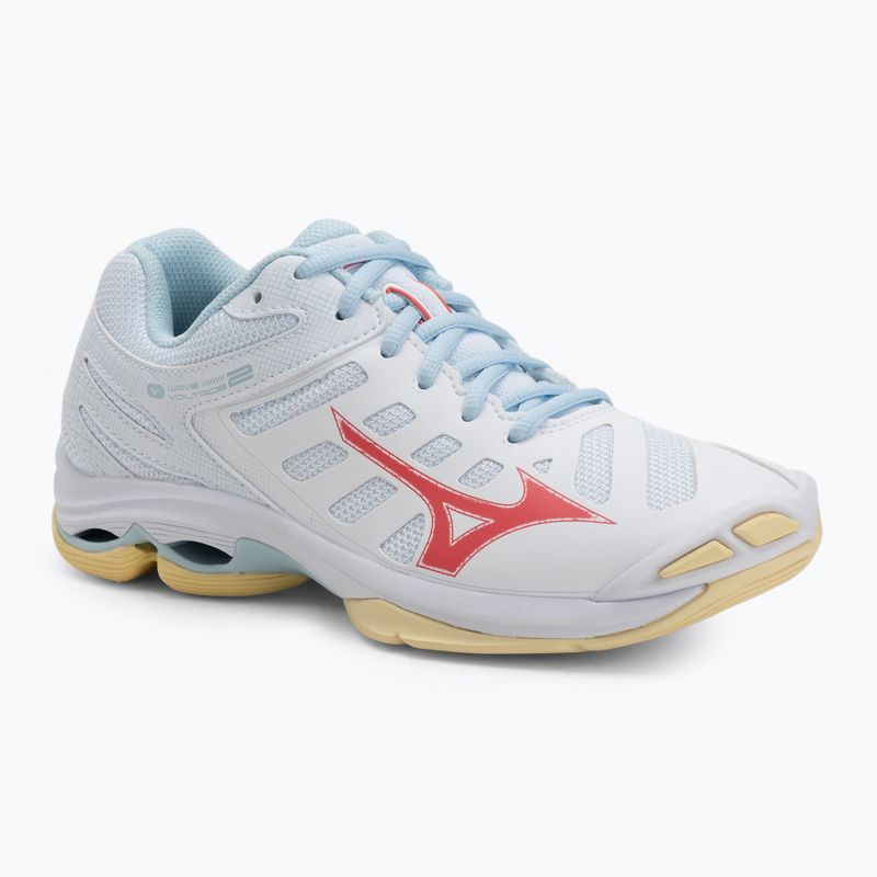 Dámske volejbalové topánky Mizuno Wave Voltage 2 white/calypso coral/pale banana