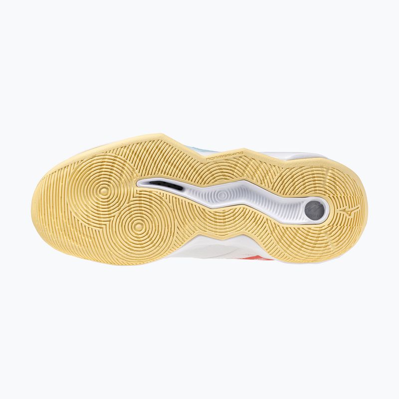 Dámske volejbalové topánky Mizuno Wave Momentum Pro white/calypso coral/pale banana 4