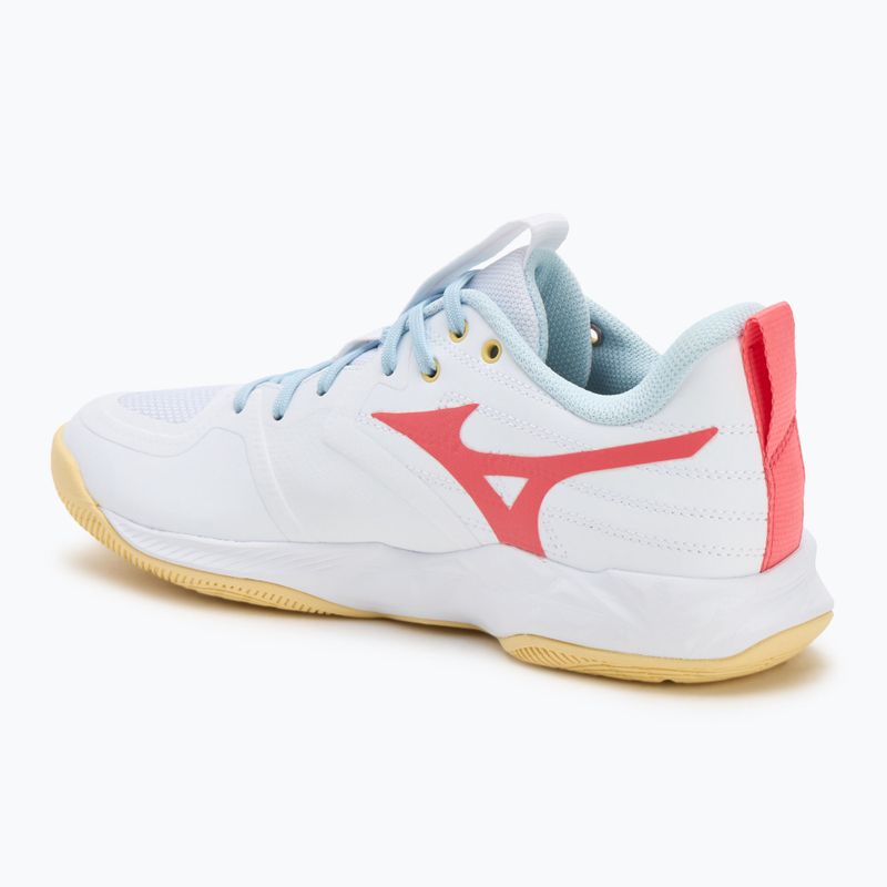 Dámske volejbalové topánky Mizuno Wave Momentum Pro white/calypso coral/pale banana 3