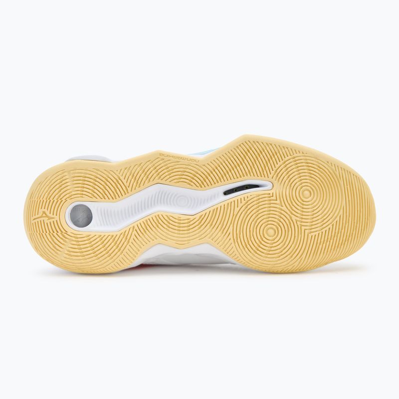 Dámske volejbalové topánky Mizuno Wave Momentum Pro white/calypso coral/pale banana 4