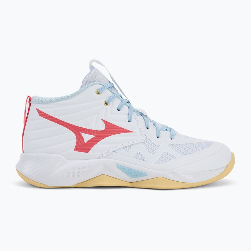 Dámske volejbalové topánky Mizuno Wave Momentum Pro Mid white/calypso coral/pale banana 2