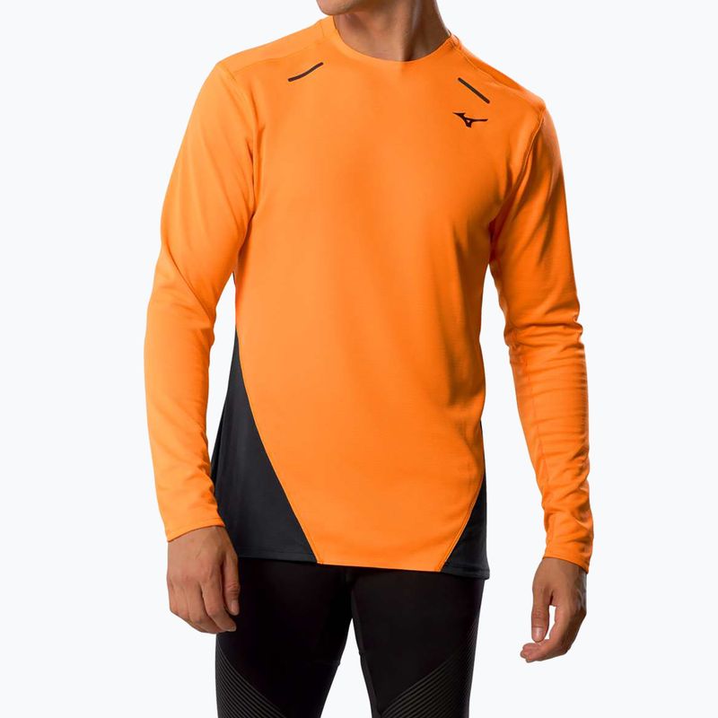 Pánske bežecké tričko longsleeve Mizuno Tech Thermal Charge tangelo