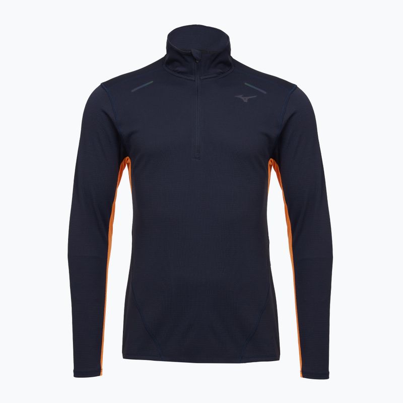 Pánske bežecké tričko longsleeve Mizuno Tech Thermal Charge Half Zip baritone blue