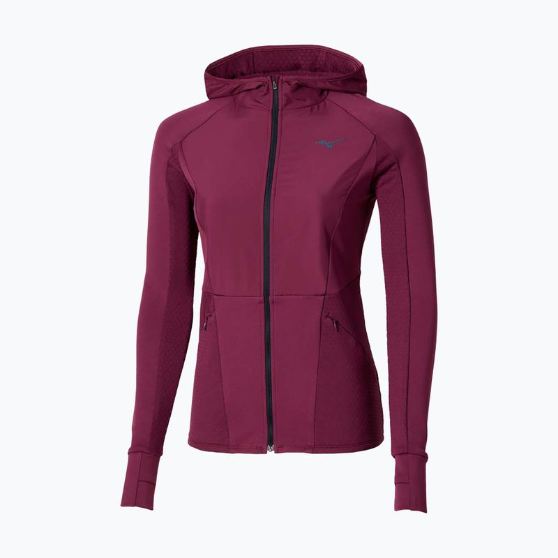Dámska bežecká bunda Mizuno Active Warm Hybrid Full Zip Hooded dark purple