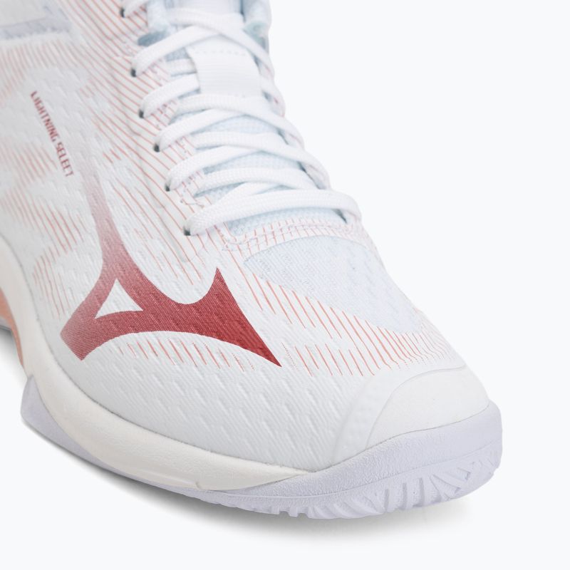 Dámske volejbalové topánky Mizuno Lightning Select Mid white/rose elegance/lava falls 7