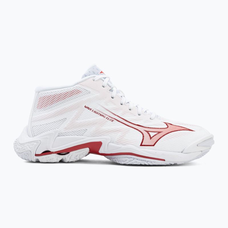 Dámske volejbalové topánky Mizuno Wave Lightning Elite Mid white/rose elegance/lava falls 2
