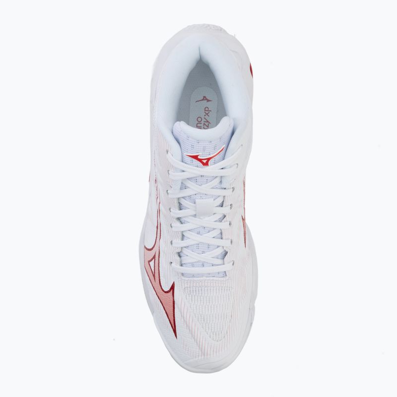 Dámske volejbalové topánky Mizuno Wave Lightning Elite Mid white/rose elegance/lava falls 5