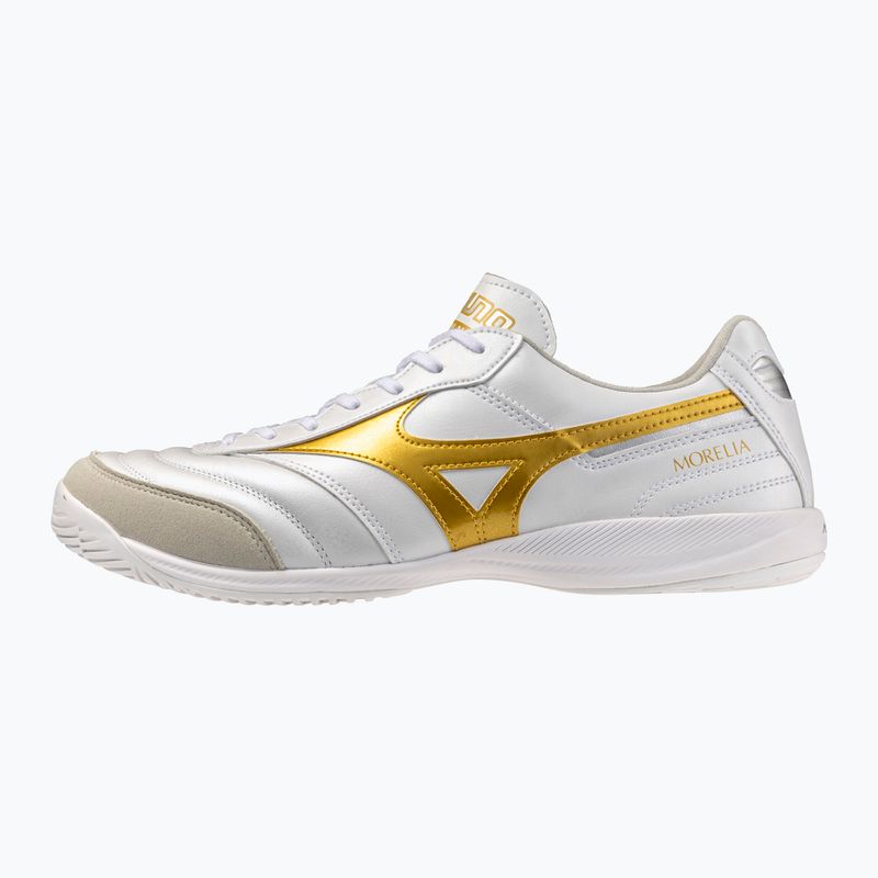 Futbalové kopačky Mizuno Morelia Sala Elite IN white/football gold/galaxy silver