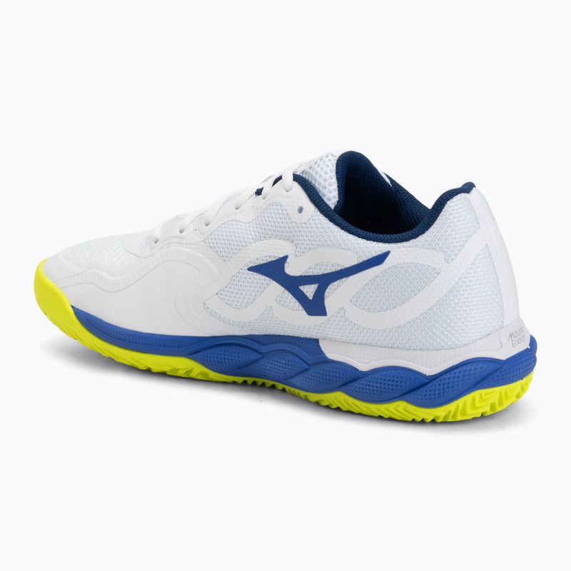Pánske tenisové topánky  Mizuno Wave Enforce Court CC white/dazzling blue/lightning 3