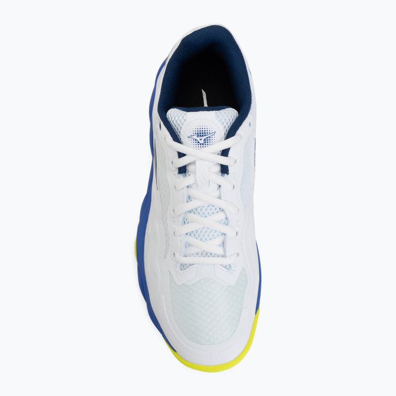 Pánske tenisové topánky  Mizuno Wave Enforce Court CC white/dazzling blue/lightning 5