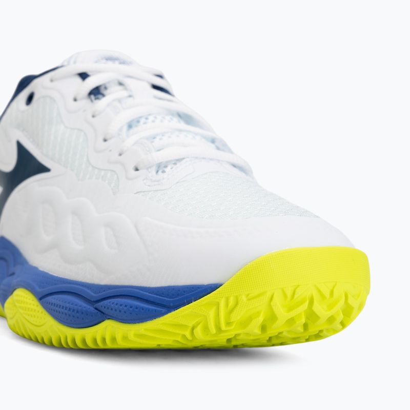 Pánske tenisové topánky  Mizuno Wave Enforce Court CC white/dazzling blue/lightning 7