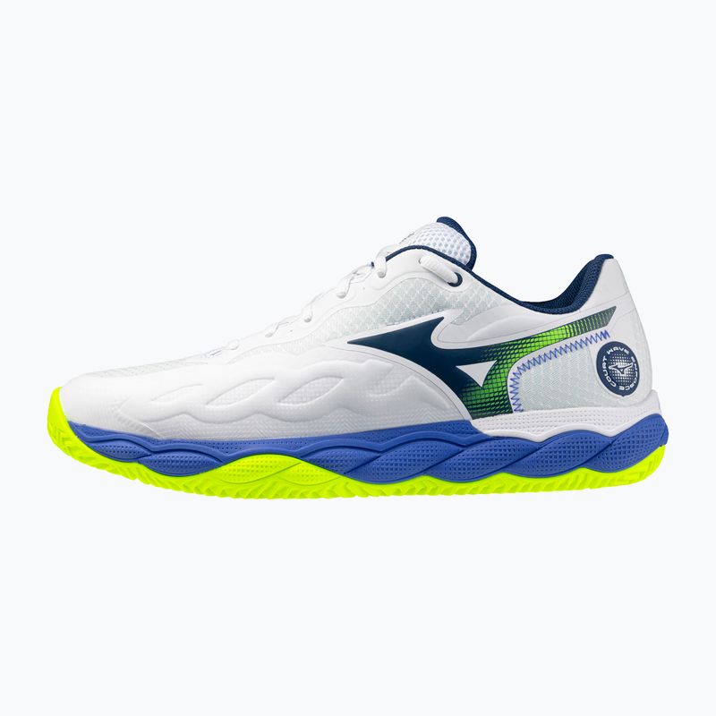 Pánske tenisové topánky  Mizuno Wave Enforce Court CC white/dazzling blue/lightning 2