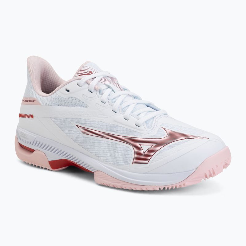 Dámske tenisové topánky Mizuno Wave Exceed Court CC W white/pinkesque/barbados cherr