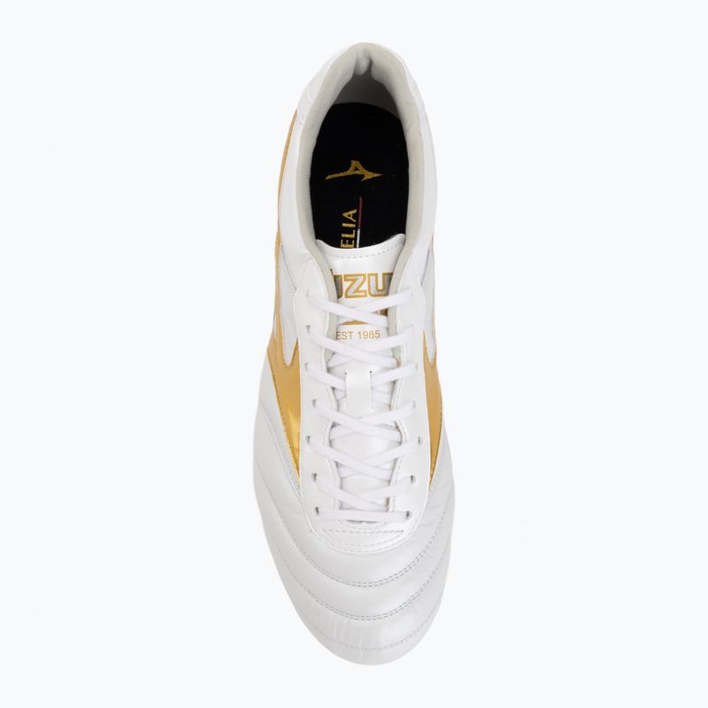 Kopačky Mizuno Morelia II Elite FG white/football gold/galaxy silver 5