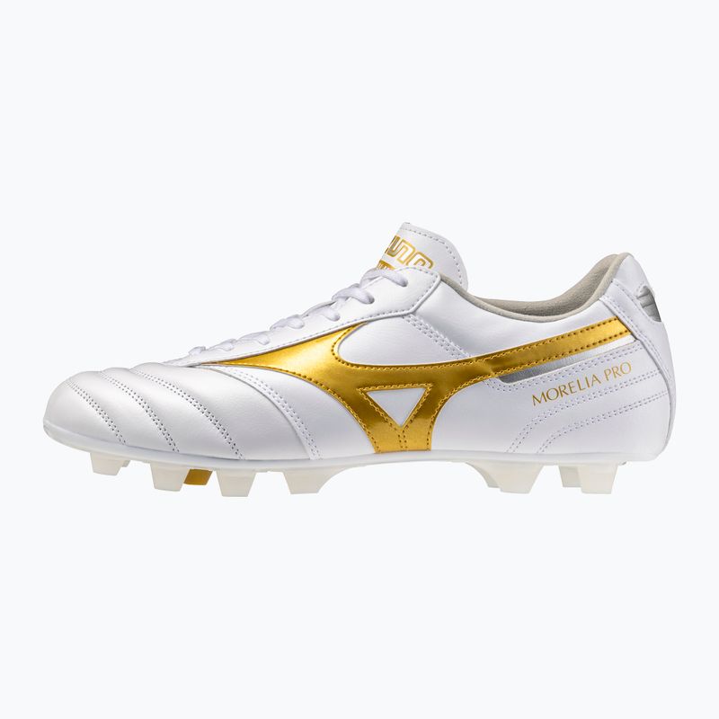 Kopačky Mizuno Morelia II Pro FG white/football gold/galaxy silver