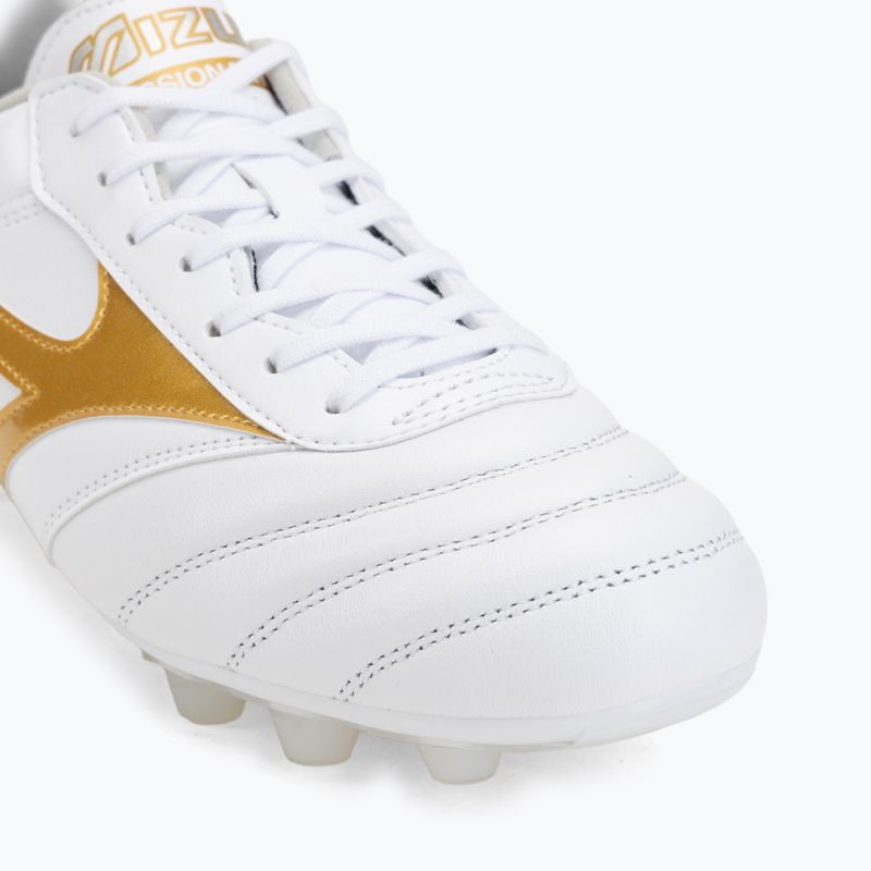 Kopačky Mizuno Morelia II Pro FG white/football gold/galaxy silver 7