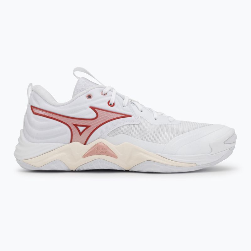 Dámske volejbalové topánky Mizuno Wave Momentum Elite white/rose elegance/lava falls 2