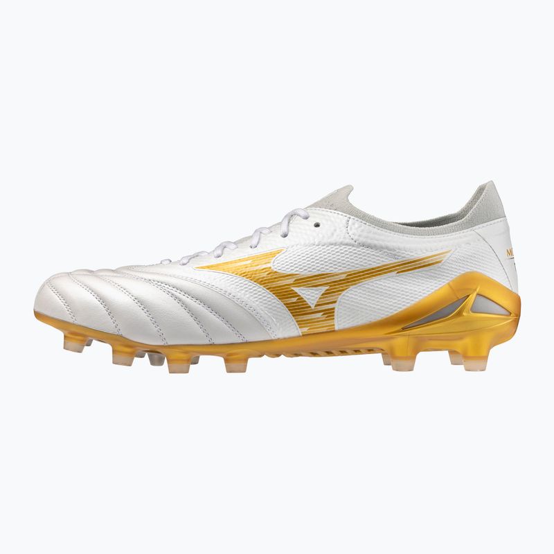 Futbalové kopačky Mizuno Morelia Neo IV Beta Elite FG white/mp gold/cool gray 3c