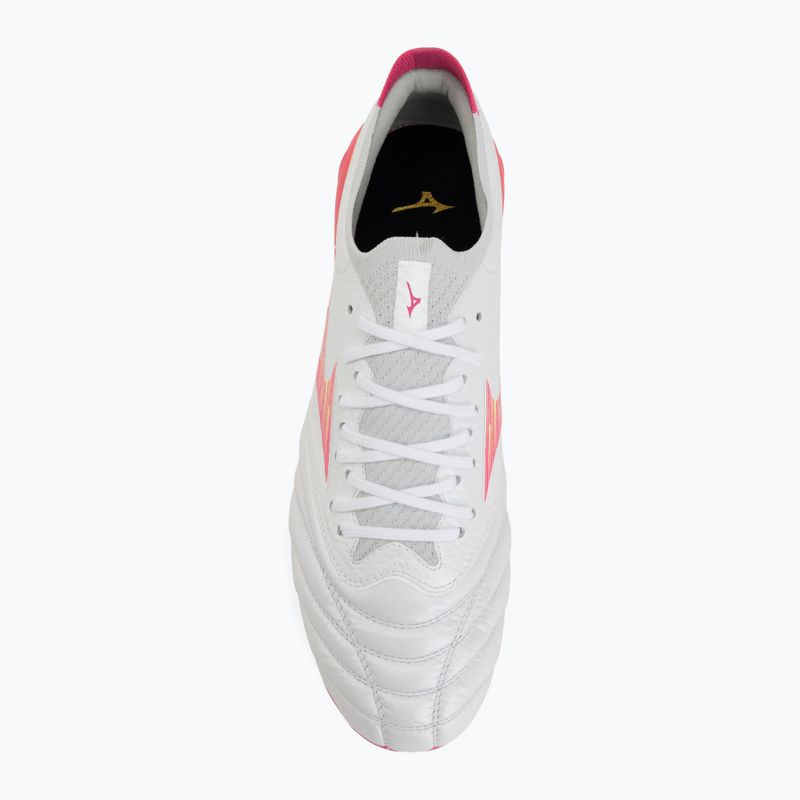 Futbalové kopačky Mizuno Morelia Neo IV Beta Elite FG white/pink tetra/fuchsia purple 5