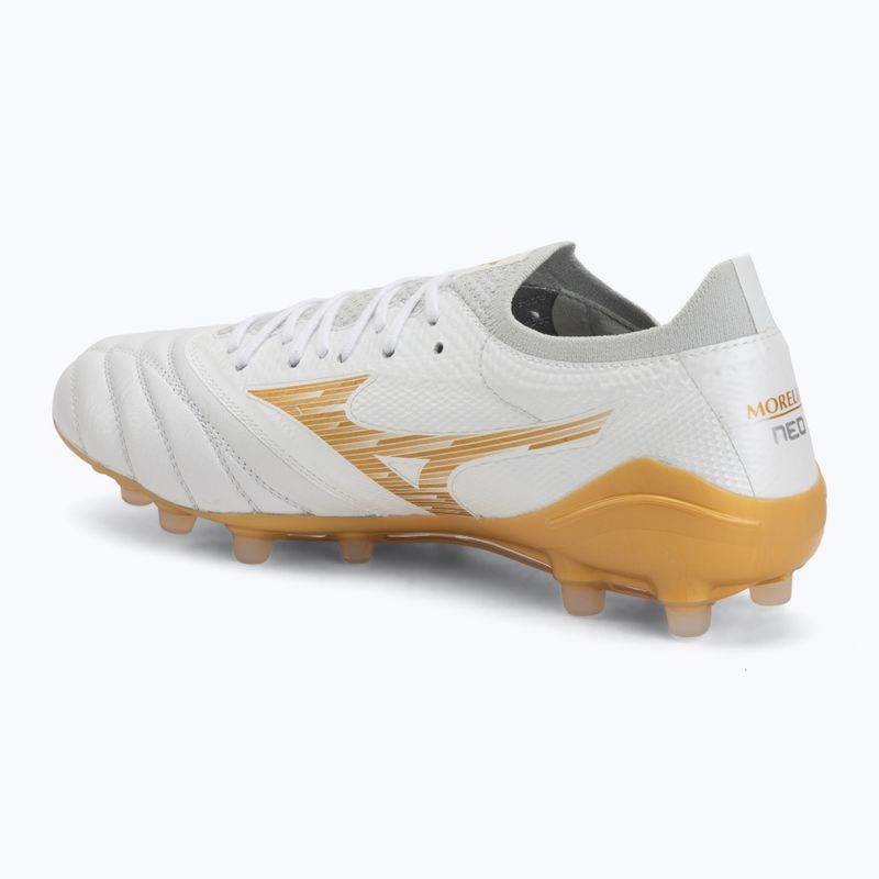 Futbalové kopačky Mizuno Morelia Neo IV Beta Elite AG white/mp gold/cool gray 3c 3