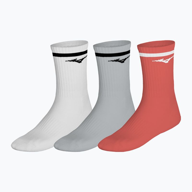 Ponožky Mizuno Training With Line white/cloudspace/lava orange 8