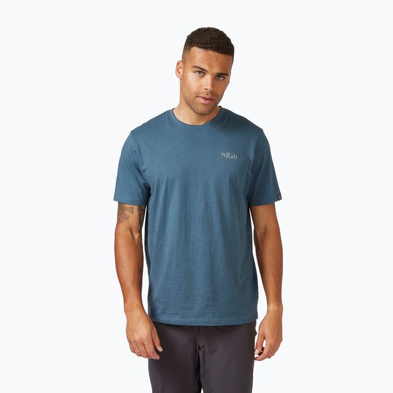 Pánske trekingové tričko Rab Stance Mountain Peak modré QCB-66