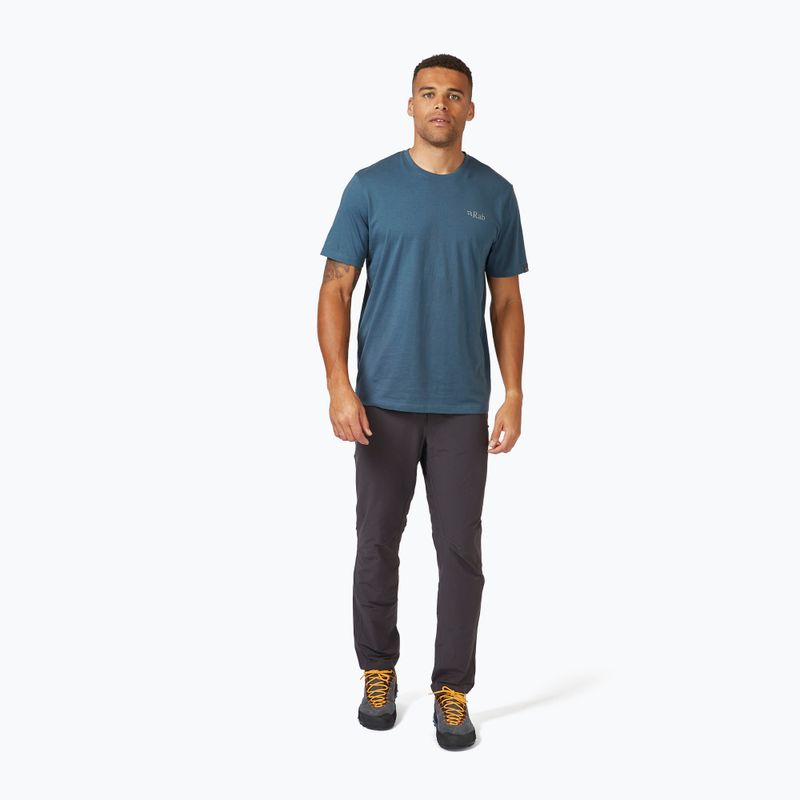 Pánske trekingové tričko Rab Stance Mountain Peak modré QCB-66 3