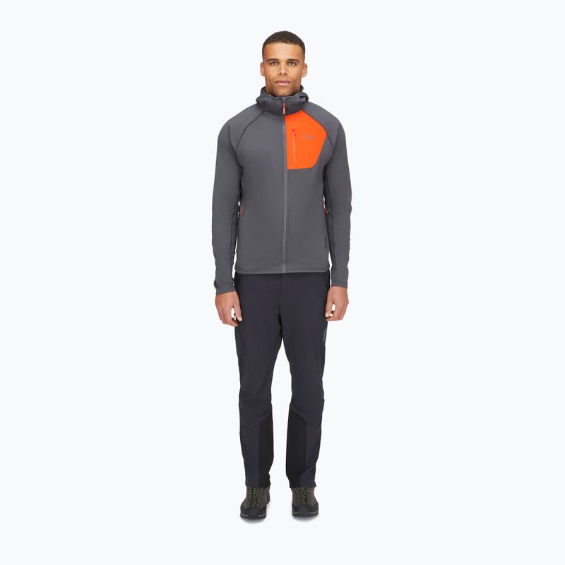 Pánska mikina Rab Superflux Hoody graphene/firecracker 4