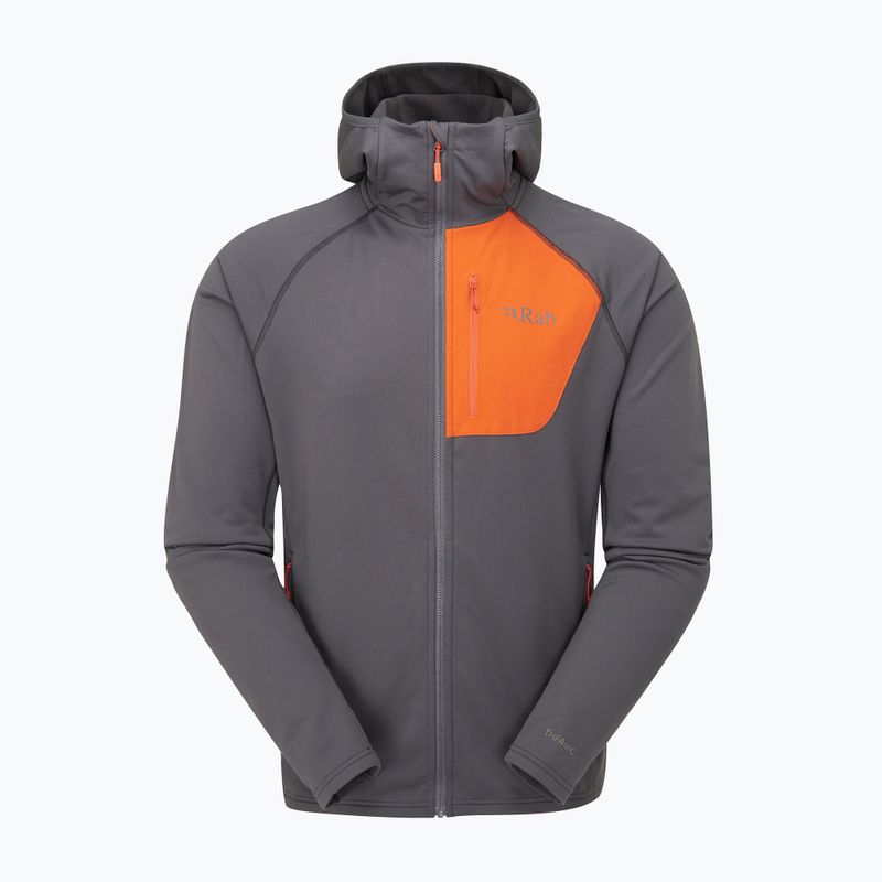 Pánska mikina Rab Superflux Hoody graphene/firecracker 9