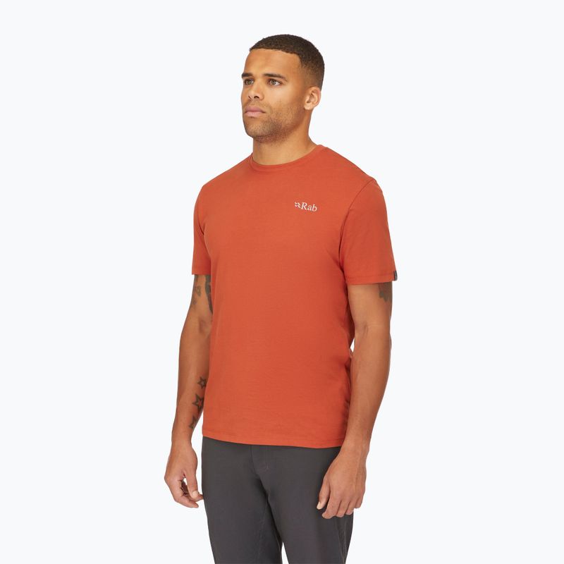 Pánske tričko Rab Stance Mountain Peak red clay 3