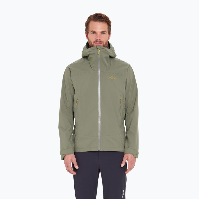 Bunda do dažďa pánska Rab Downpour Light light khaki