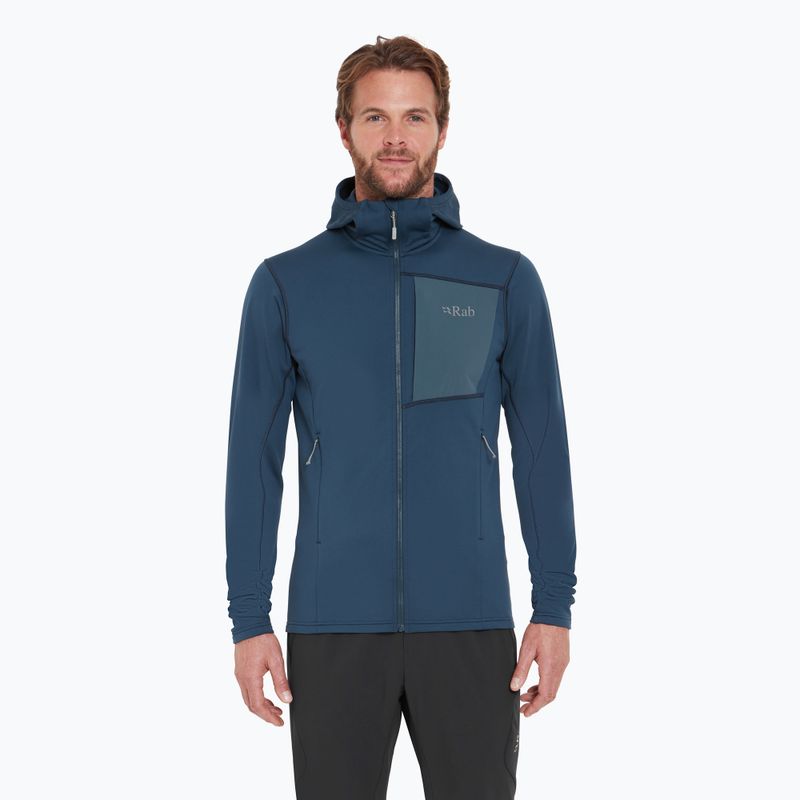 Pánska trekingová mikina Rab Superflux Hoody tempest blue