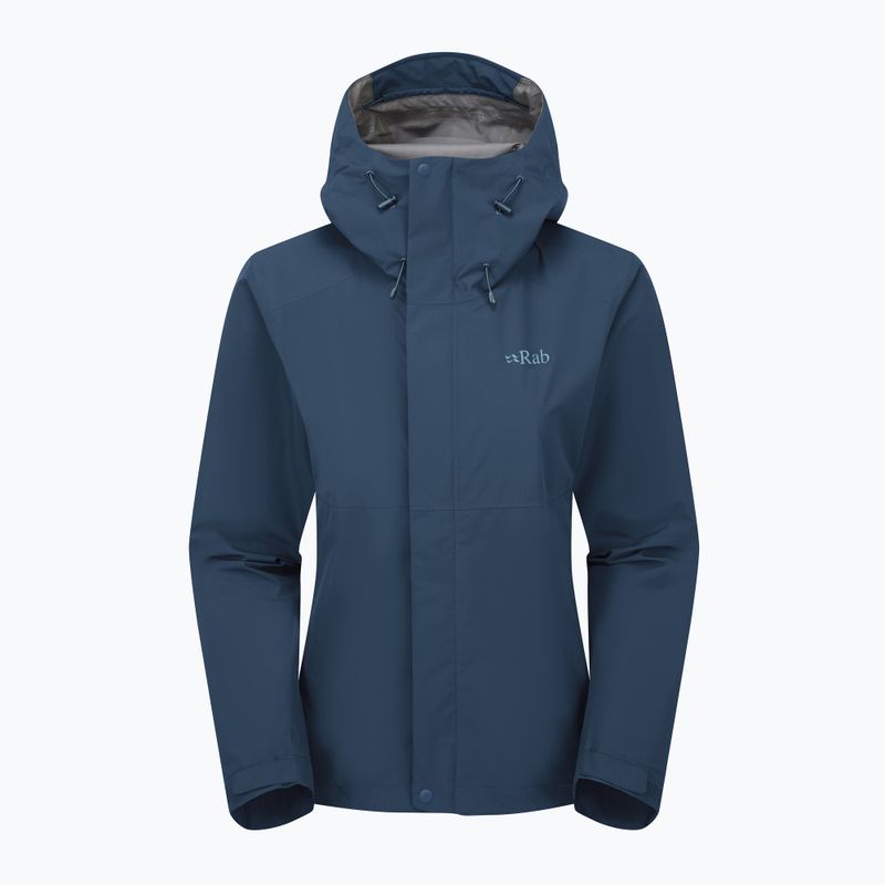 Dámska bunda do dažďa Rab Downpour tempest blue
