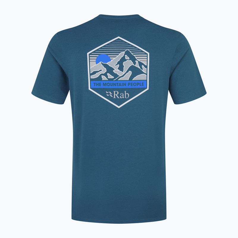 Pánske tričko Rab Stance Mountain Peak tempest blue 2