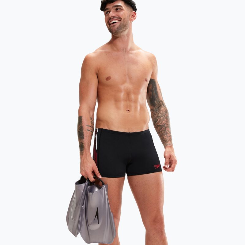 Pánske plavecké boxerky Speedo Tech Panel Aquashort čierno-červené 8-00303514539 5