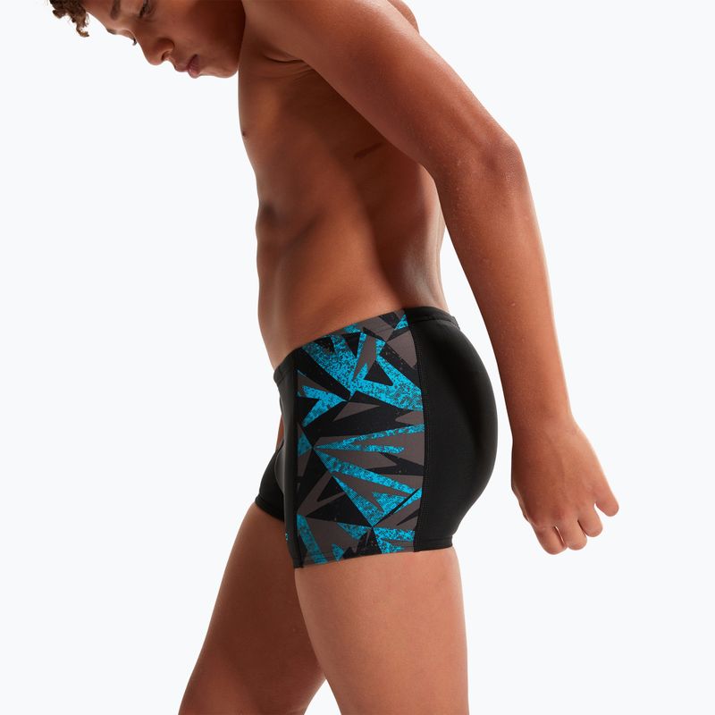 Speedo HyperBoom Placement detské plavecké boxerky čierna/bolt/holubica sivá 7